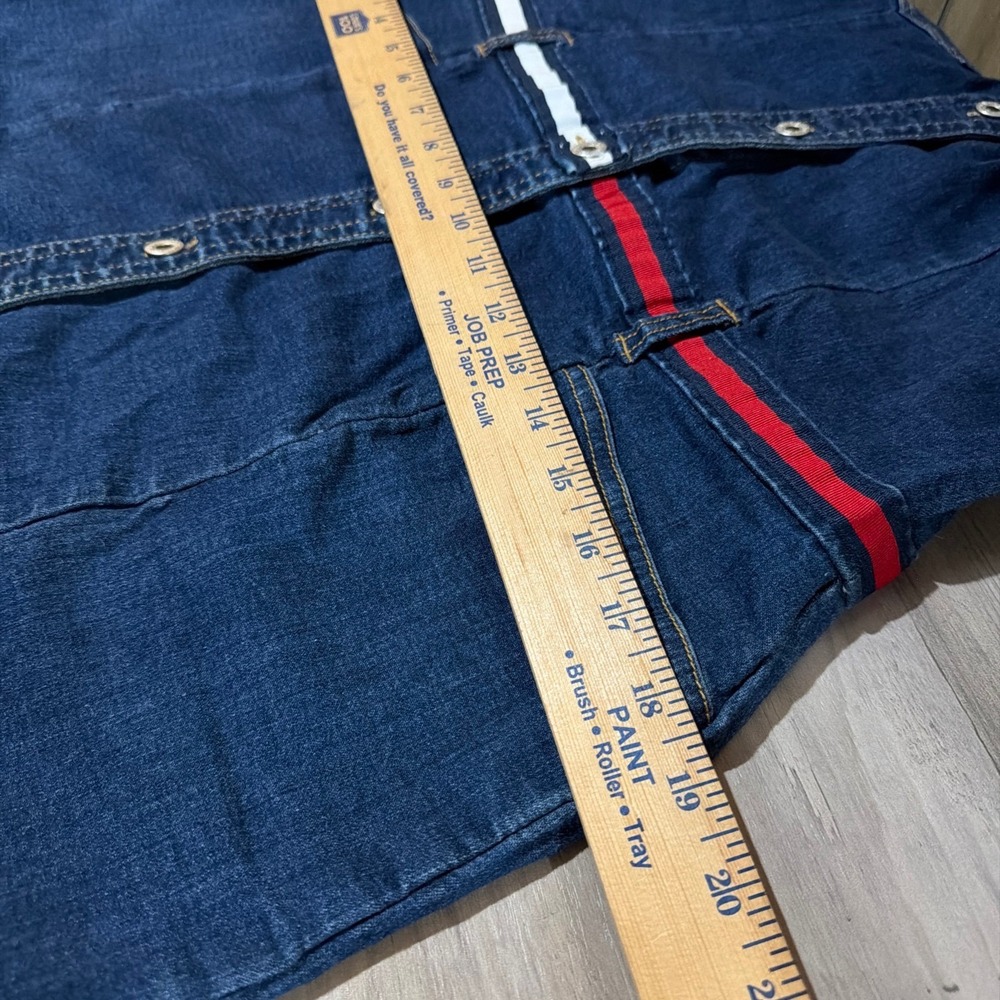 Tommy Jeans Denim Mini Dress Womens Large Blue Button Front Y2K Preppy Americana - Picture 9 of 10